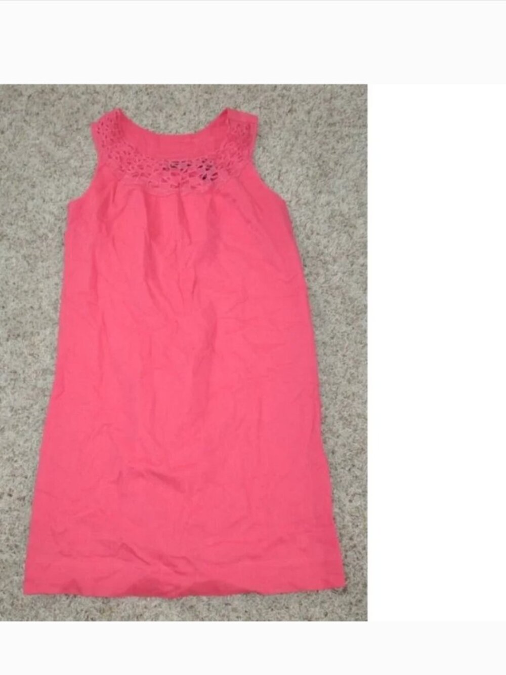 Axcess Sundress Womens S Pink Sleeveless Round Neck Lined Side Zip Picot